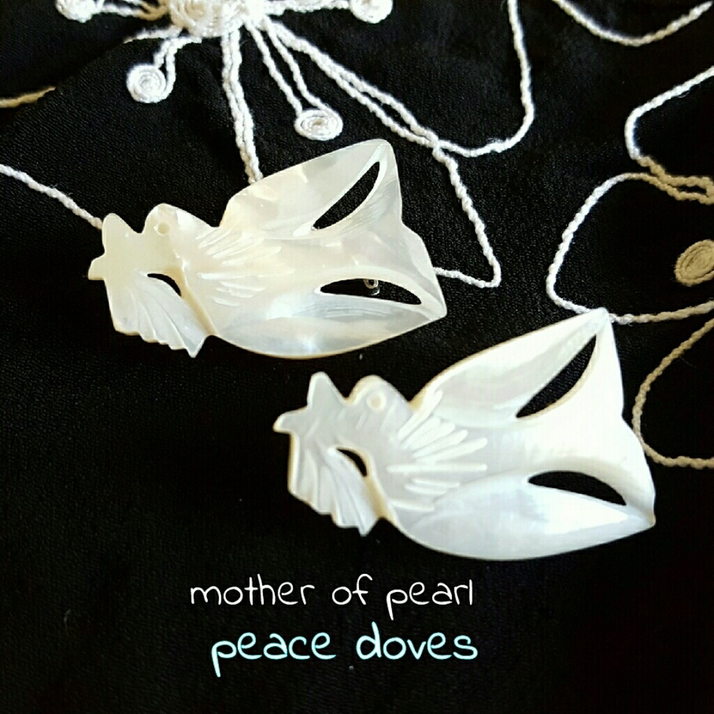 Pair of M.O.P. Peace Dove Pins